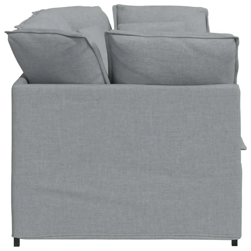 Modulinė sofa su pagalvėlėmis, audinys, šviesiai pilka