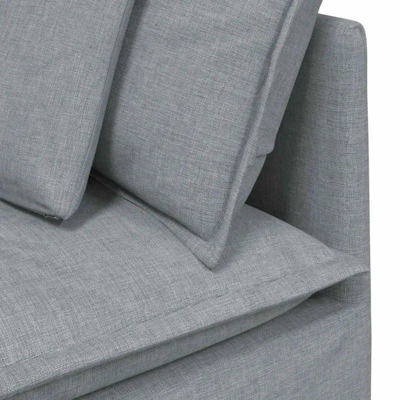 Modulinė sofa su pagalvėlėmis, audinys, šviesiai pilka