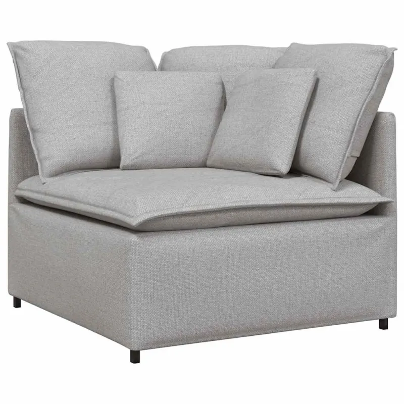 Modulinė sofa su pagalvėlėmis, audinys, debesų pilka