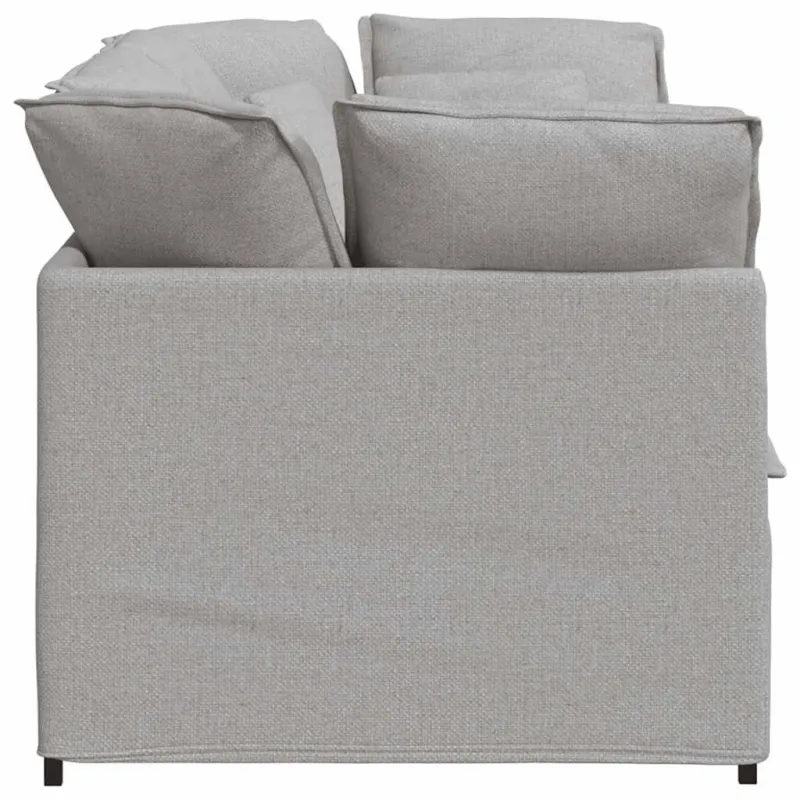 Modulinė sofa su pagalvėlėmis, audinys, debesų pilka