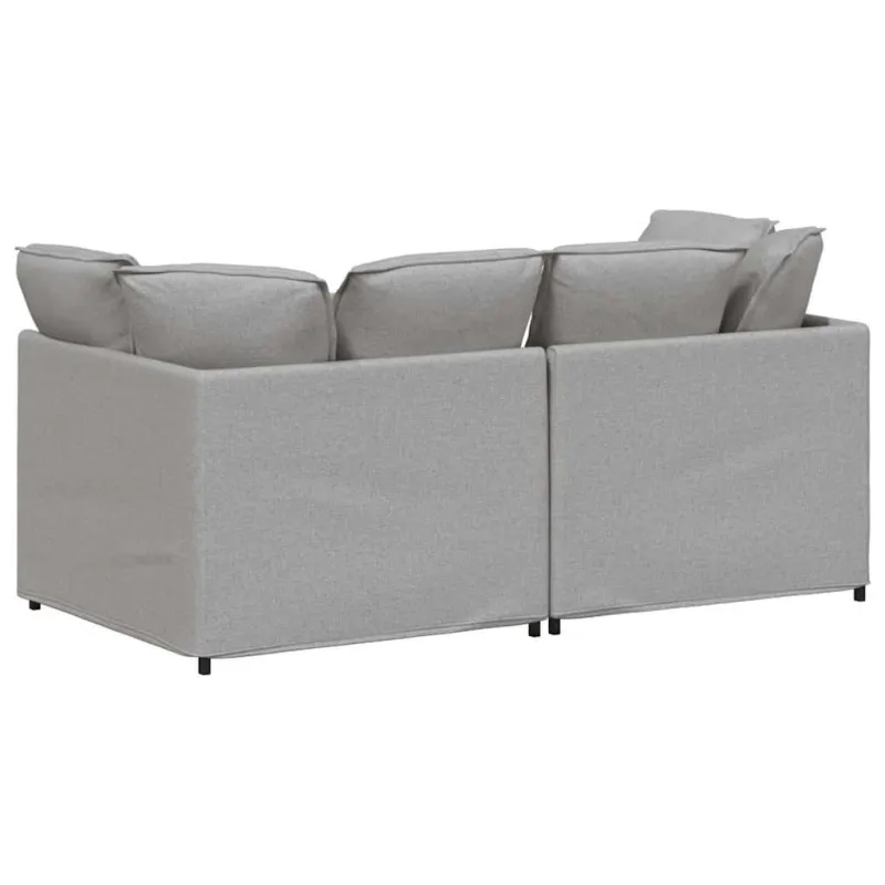 Modulinė sofa su pagalvėlėmis, audinys, debesų pilka