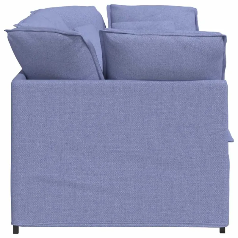 Modulinė sofa su pagalvėlėmis, audinys, džinso mėlyna