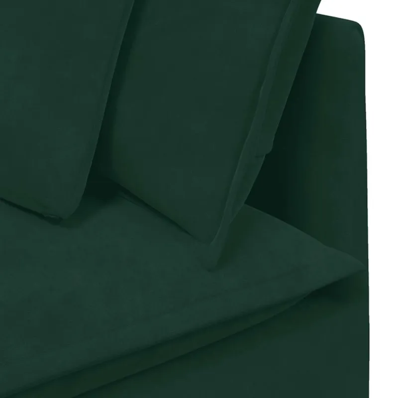 Modulinė sofa su pagalvėlėmis, aksominė, tamsiai žalia