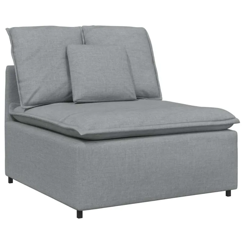 Modulinė sofa su pagalvėlėmis, audinys, šviesiai pilka