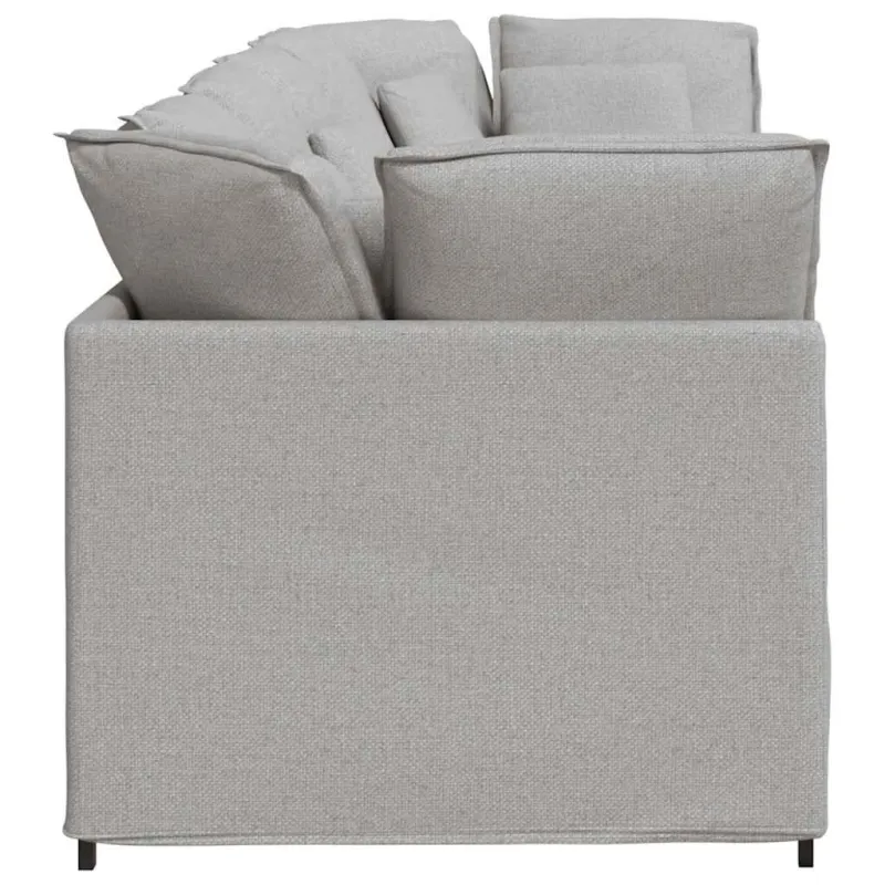 Modulinė sofa su pagalvėlėmis, audinys, debesų pilka