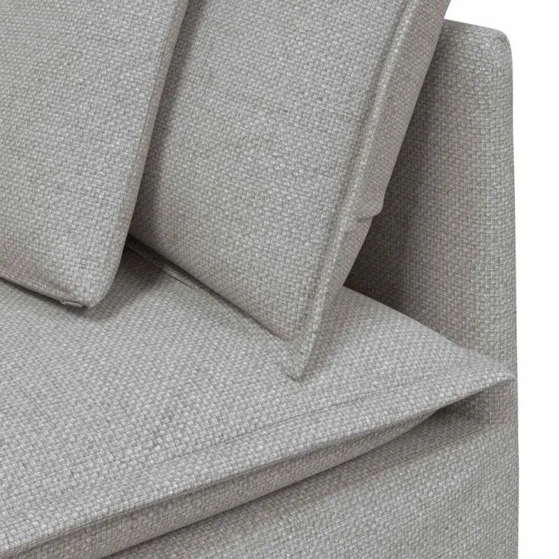 Modulinė sofa su pagalvėlėmis, audinys, debesų pilka