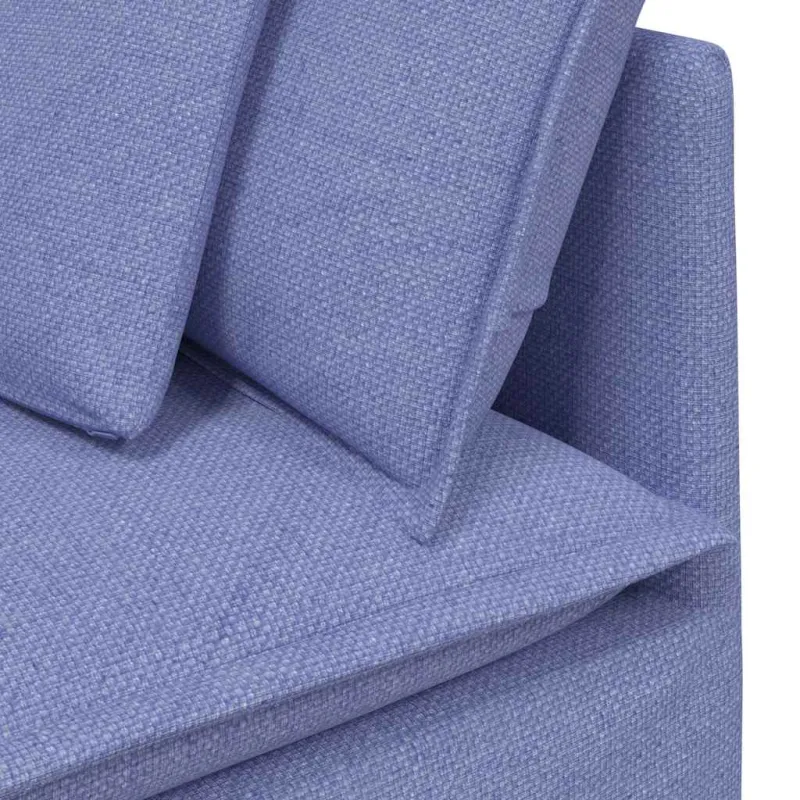 Modulinė sofa su pagalvėlėmis, audinys, džinso mėlyna