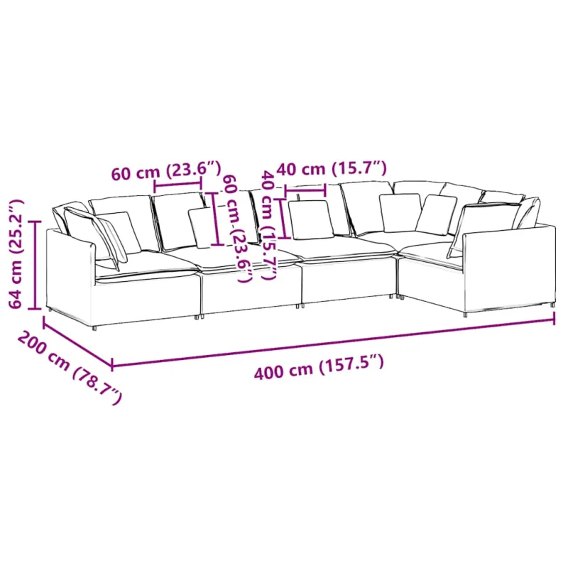 Modulinė sofa su pagalvėlėmis, aksominė, tamsiai žalia