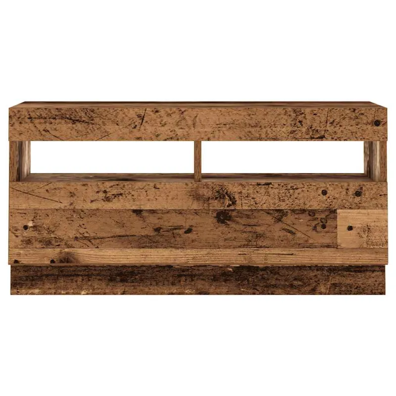 TV spintelė su LED lemputėmis, senovinė mediena, 180x35x40cm, inžinerinė mediena