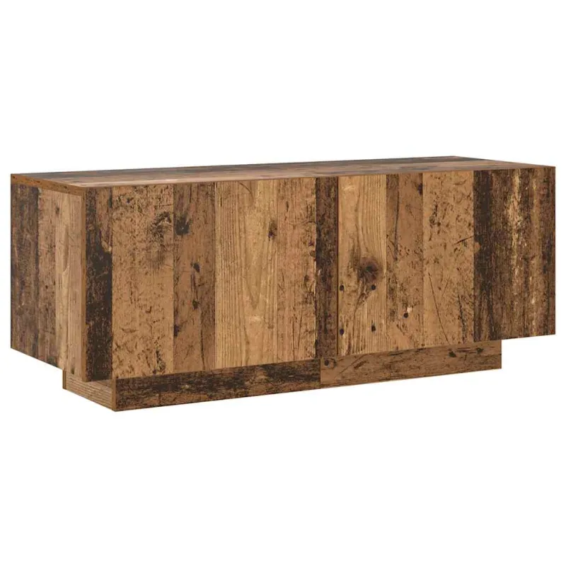 TV spintelė su LED lemputėmis, senovinė mediena, 200x35x40cm, inžinerinė mediena