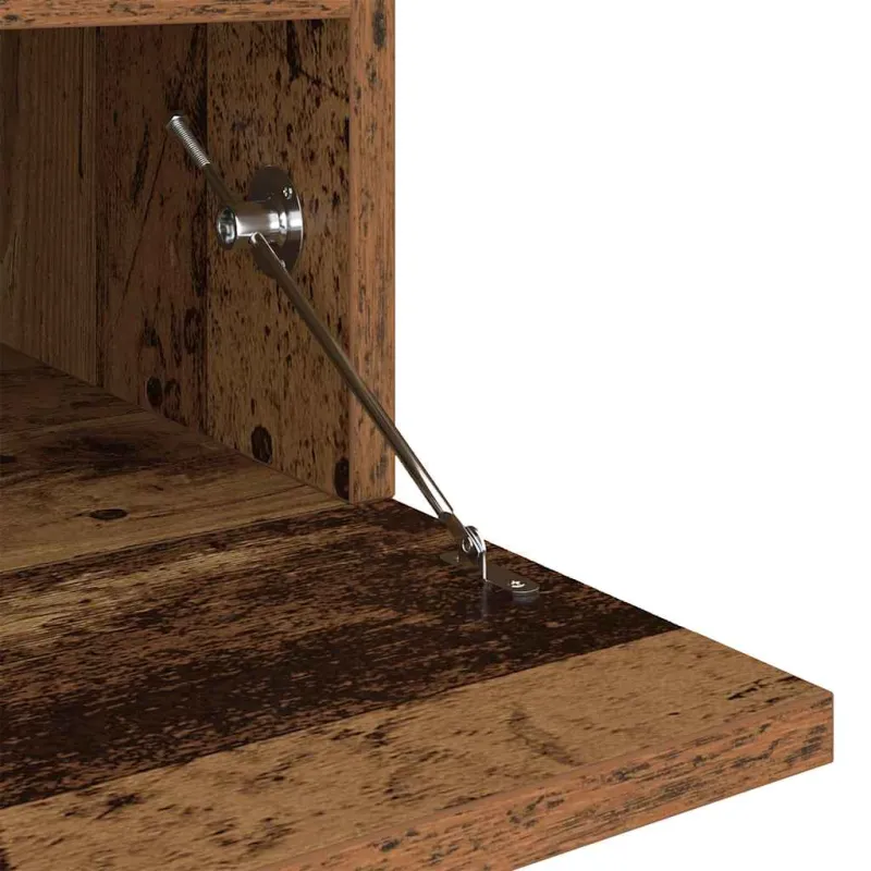 TV spintelė su LED lemputėmis, senovinė mediena, 200x35x40cm, inžinerinė mediena
