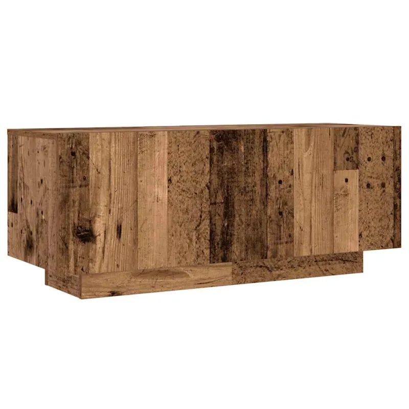 TV spintelė su LED lemputėmis, senovinė mediena, 300x35x40cm, inžinerinė mediena