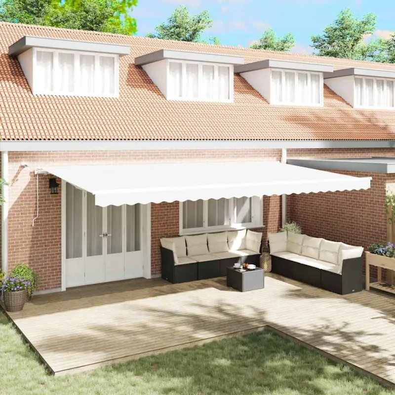 Ištraukiama markizė Balta 600 × 300 cm Poliesteris ir Metalas