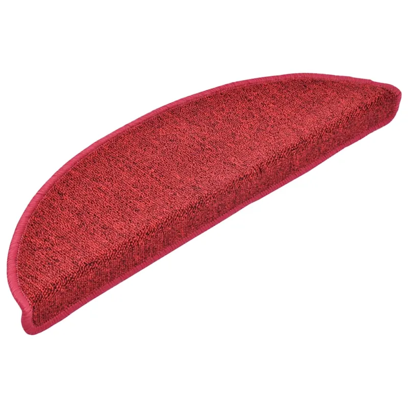 Laiptų kilimėliai, 20 vnt., 56x17x3 cm, raudoni, pusapvaliai