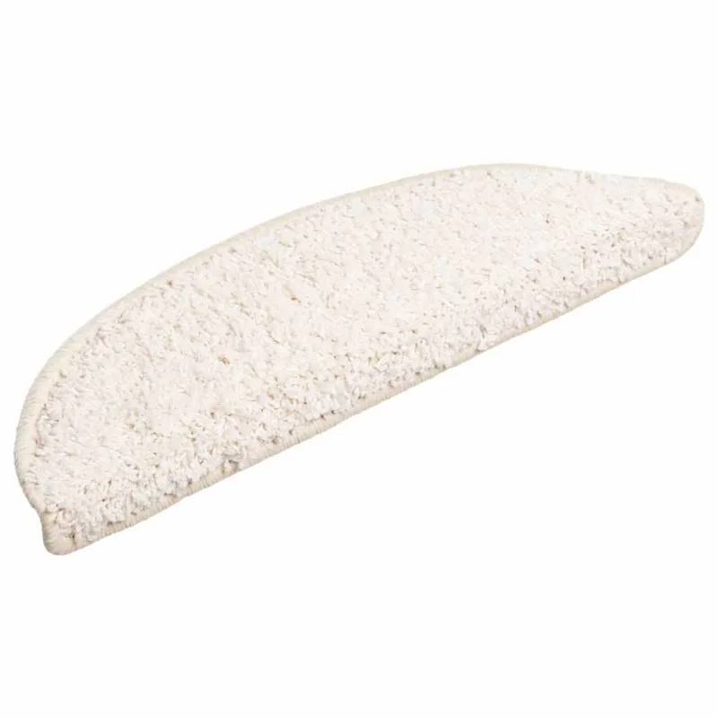 Laiptų kilimėliai, 20 vnt., 56x17x3 cm, balti, pusapvaliai