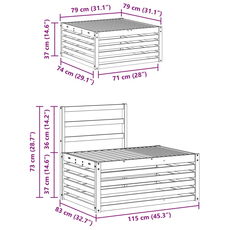 Lauko sofos komplektas 4 Vienetas