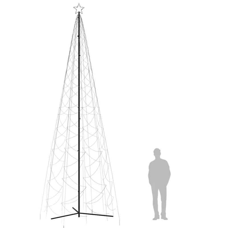 Kalėdinė eglutė, šiltai balta, 1400 LED, 160x500 cm