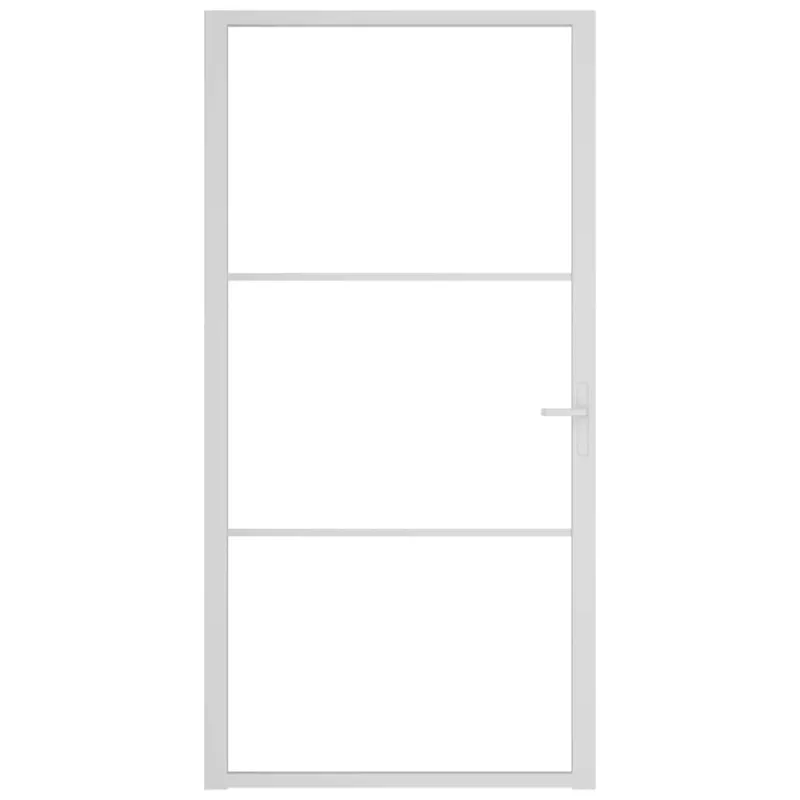 Vidaus durys, baltos, 102,5x201,5cm, ESG stiklas ir aliuminis