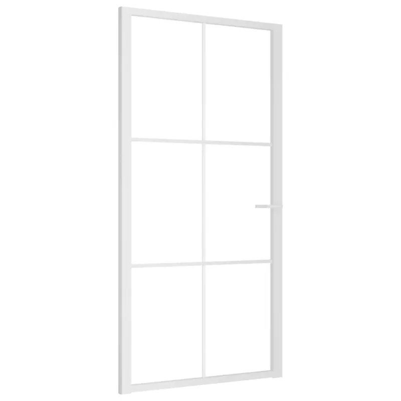 Vidaus durys, baltos, 102,5x201,5cm, ESG stiklas ir aliuminis