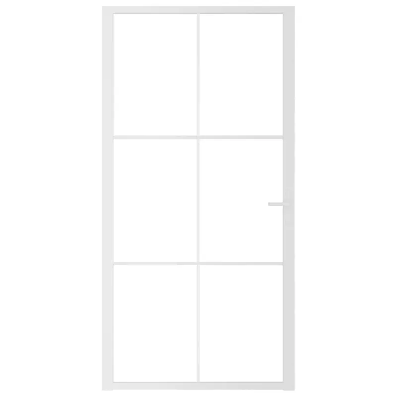 Vidaus durys, baltos, 102,5x201,5cm, ESG stiklas ir aliuminis
