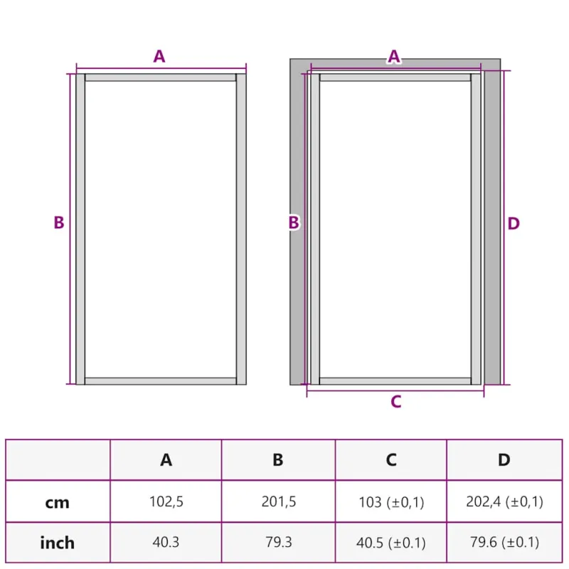 Vidaus durys, baltos, 102,5x201,5cm, ESG stiklas ir aliuminis