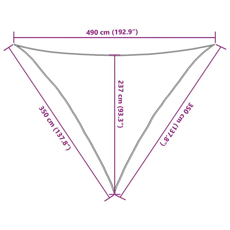 Saulės skėtis, 160 g/m², trikampė, smėlio spalvos, 3,5x3,5x4,9 m, HDPE