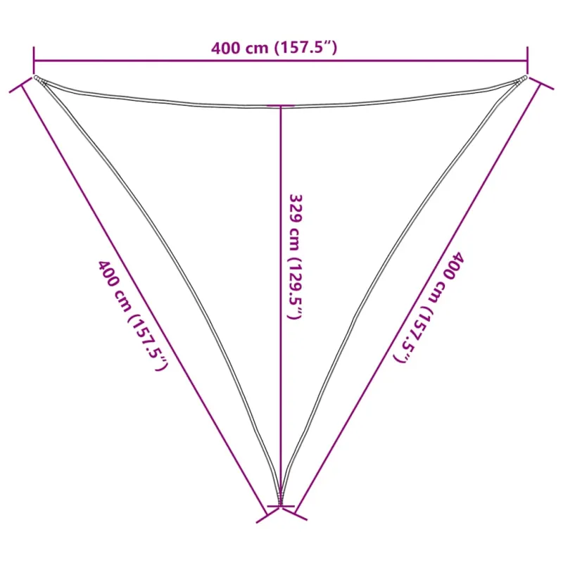Saulės skėtis, 160 g/m², trikampė, smėlio spalvos, 4x4x4 m, HDPE