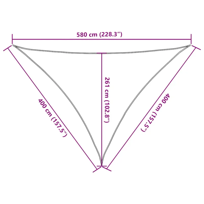 Saulės skėtis, 160 g/m², trikampė, smėlio spalvos, 4x4x5,8 m, HDPE