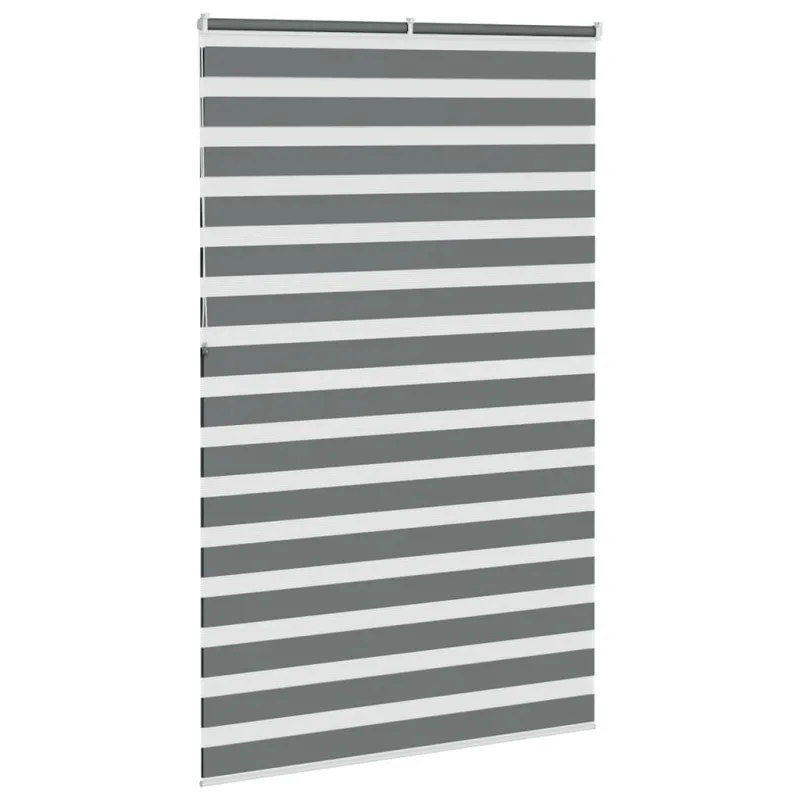 Zebrinės žaliuzės, tamsiai pilkos, 145x230 cm, audinys, plotis 140,9 cm, poliesteris