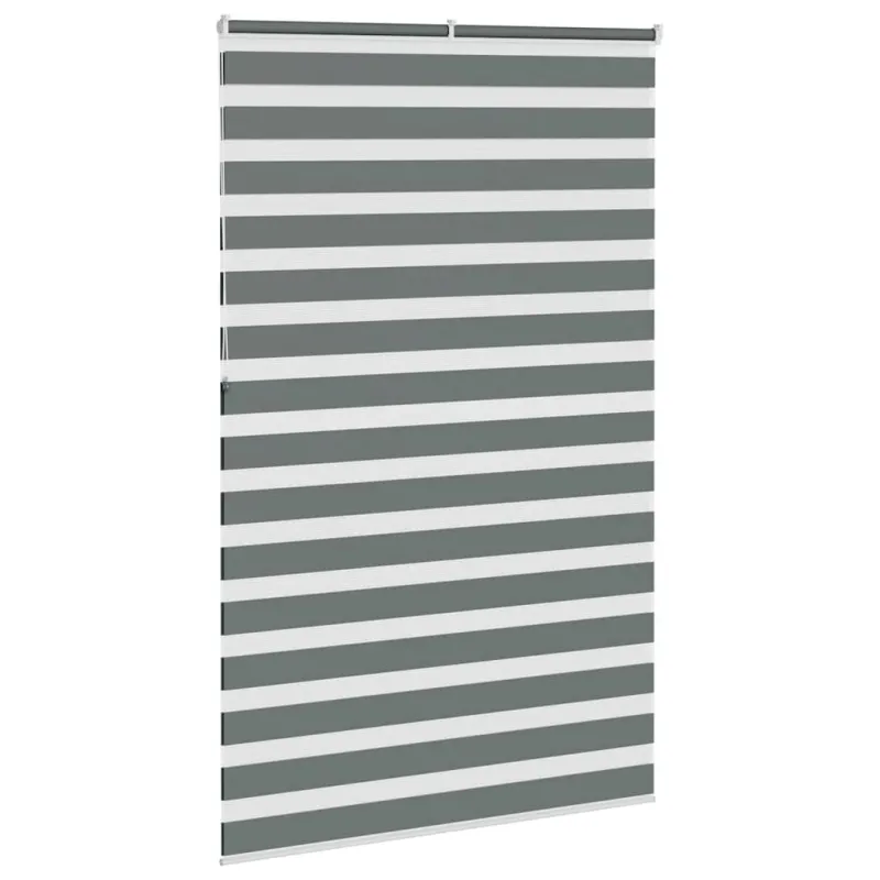 Zebrinės žaliuzės, tamsiai pilkos, 150x230 cm, audinys, plotis 145,9 cm, poliesteris