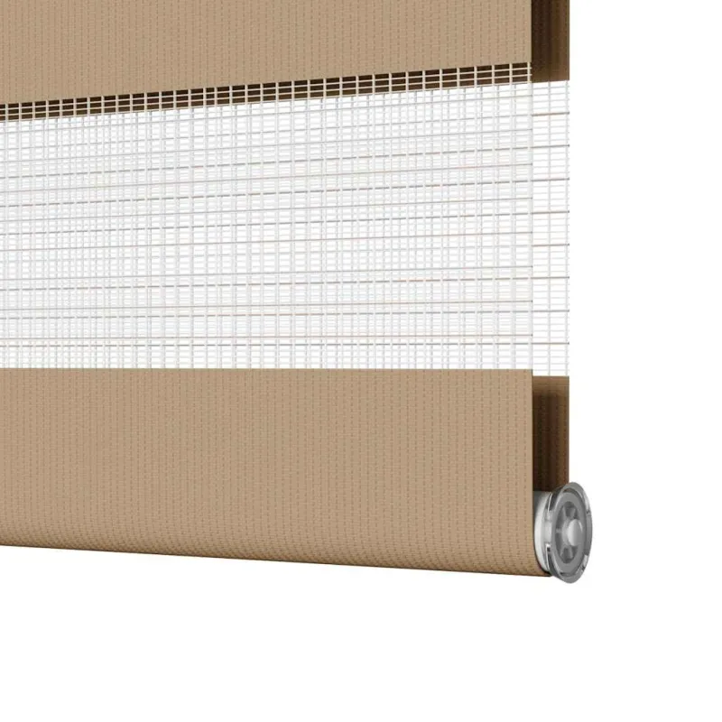 Zebro žaliuzė, smėlio rudos spalvos, 120x200 cm, audinys, plotis 115,9 cm, poliesteris