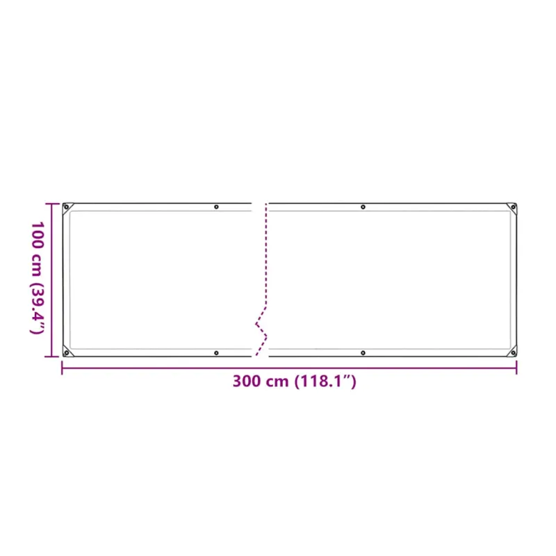 Skaidrus brezentas su kilpelėmis, 1x3 m, polietilenas
