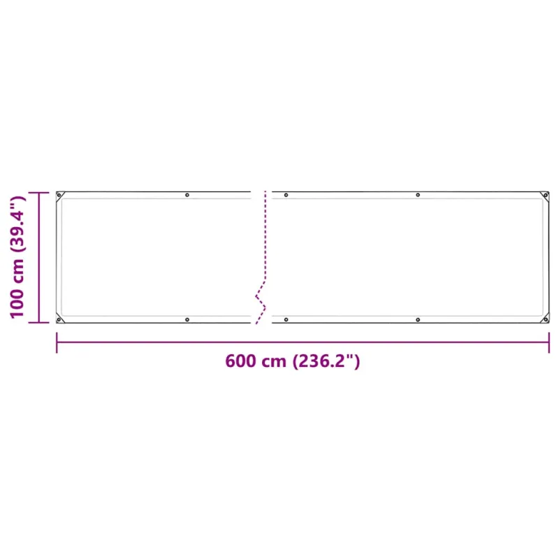 Skaidrus brezentas su kilpelėmis, 1x6 m, polietilenas