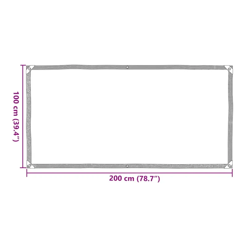 Skaidrus brezentas su kilpelėmis, 1x2 m, polietilenas