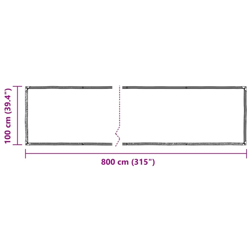 Skaidrus brezentas su kilpelėmis, 1x8 m, polietilenas