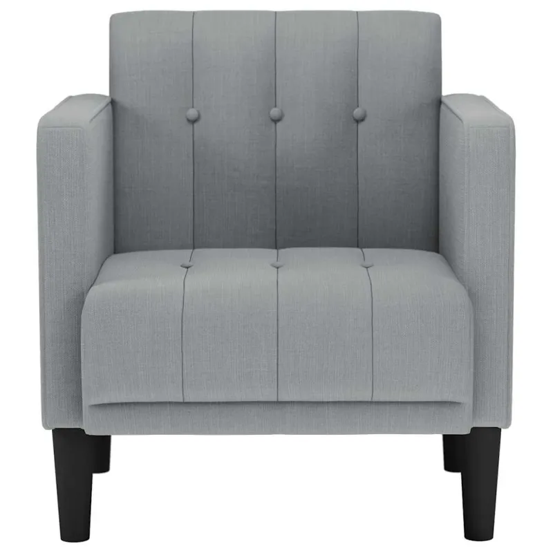 Sofa-kėdė su porankiais, šviesiai pilka, 53 cm, audinys