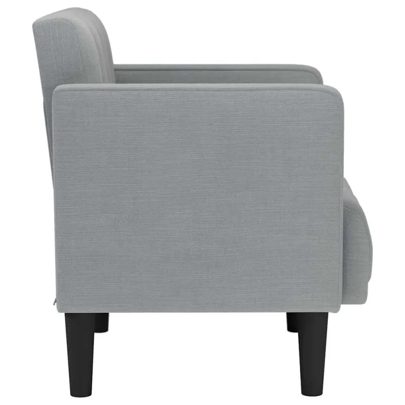 Sofa-kėdė su porankiais, šviesiai pilka, 53 cm, audinys