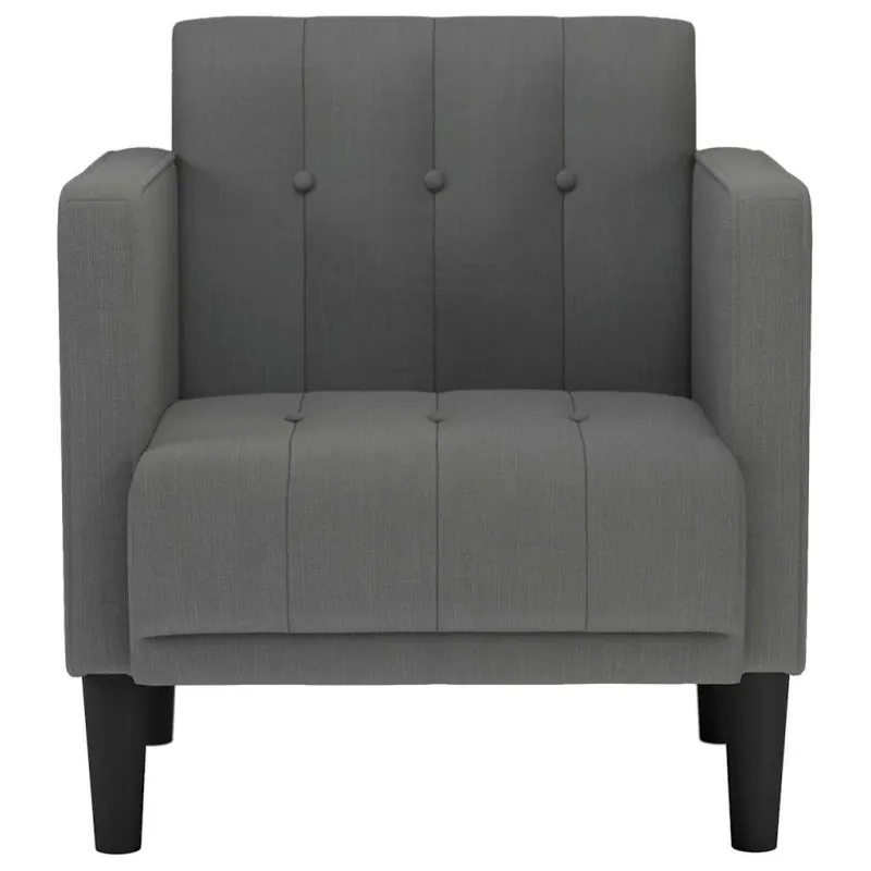 Sofa-kėdė su porankiais, tamsiai pilka, 53 cm, audinys