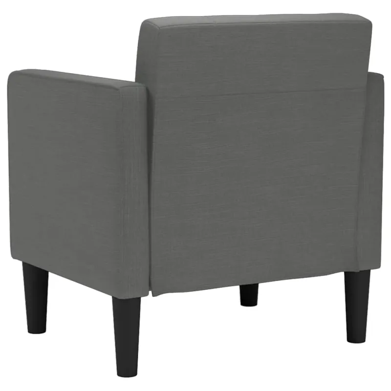 Sofa-kėdė su porankiais, tamsiai pilka, 53 cm, audinys