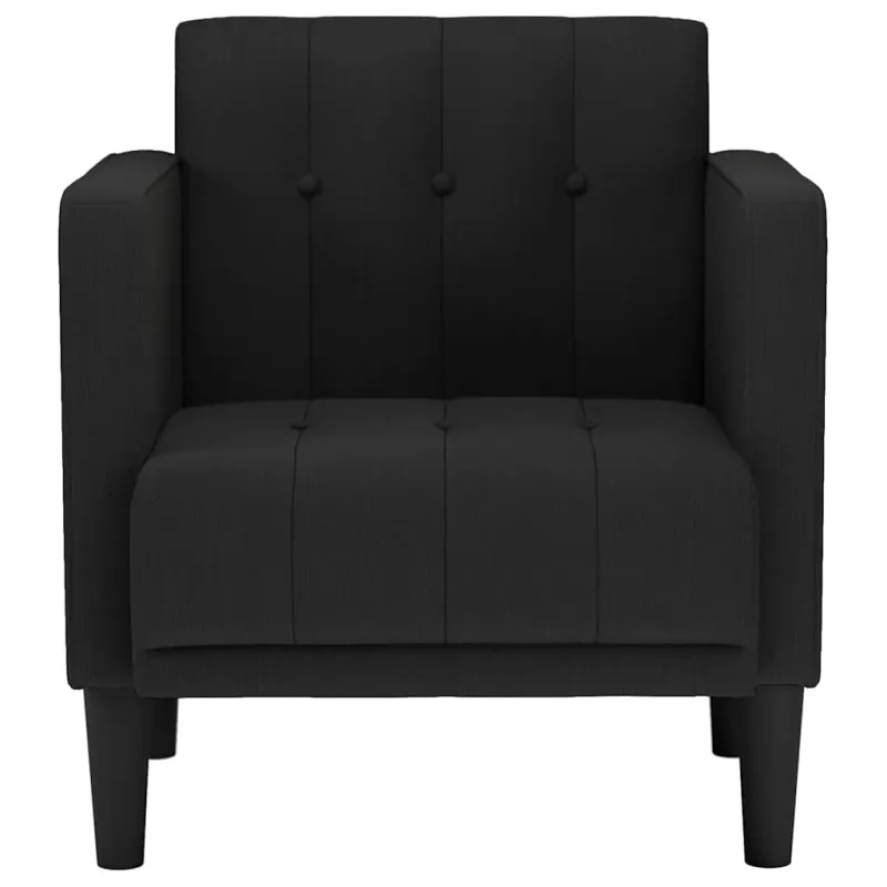 Sofa-kėdė su porankiais, juoda, 53 cm, audinys