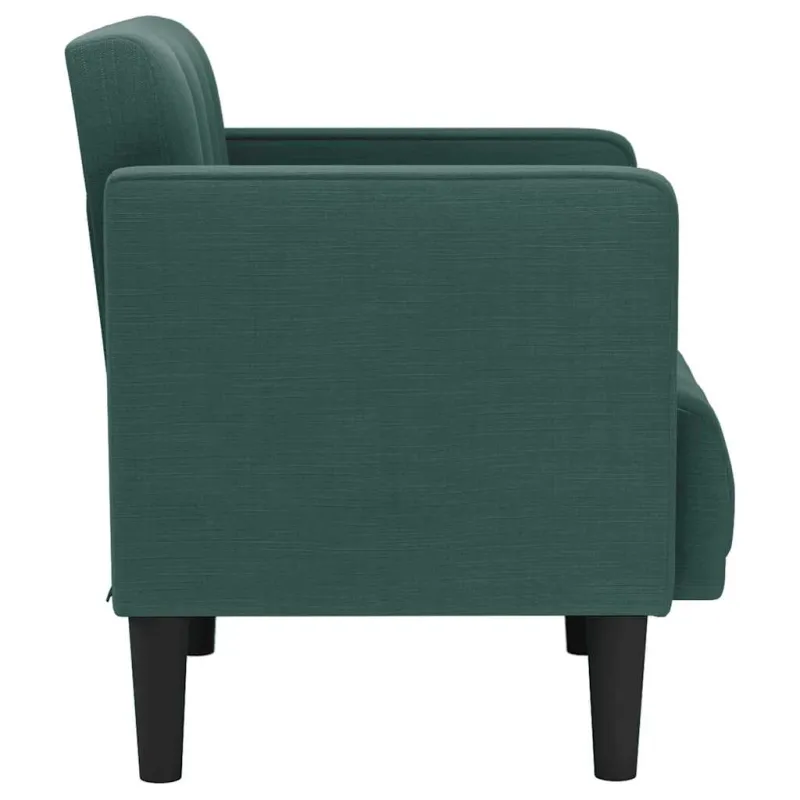 Sofa-kėdė su porankiais, tamsiai žalia, 53 cm, audinys