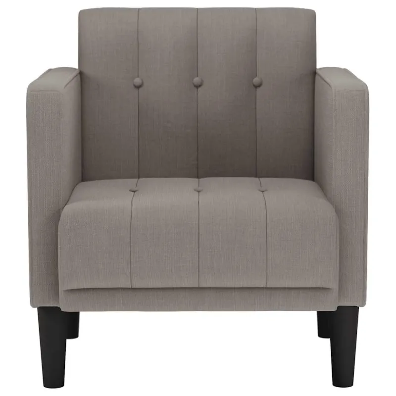 Sofa-kėdė su porankiais, pilkai ruda, 53 cm, audinys
