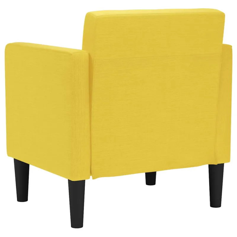 Sofa-kėdė su porankiais, šviesiai geltona, 53 cm, audinys