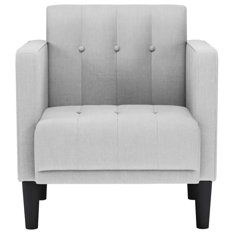 Sofa-kėdė su porankiais, debesų pilka, 53 cm, audinys