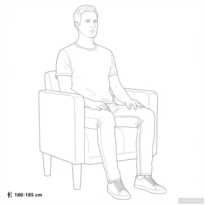 Sofa-kėdė su porankiais, mėlyna, 53 cm, aksomas