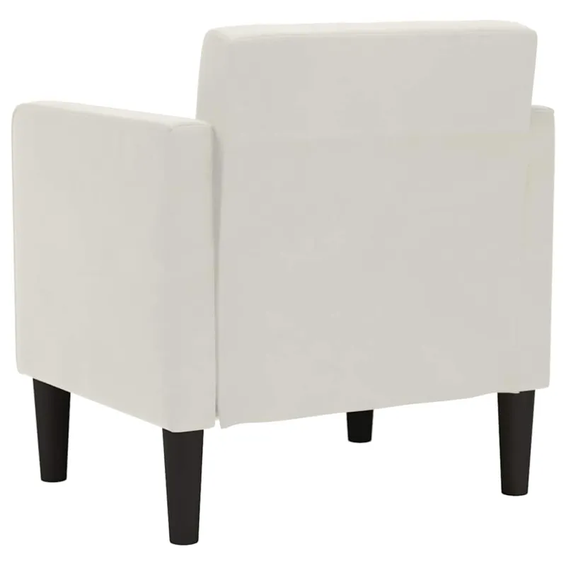 Sofa-kėdė su porankiais, kreminės spalvos, 53 cm, aksomas