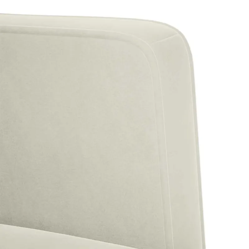 Sofa-kėdė su porankiais, kreminės spalvos, 53 cm, aksomas