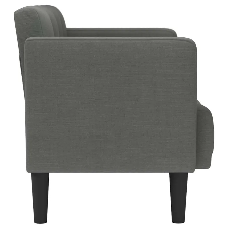 Dvivietė sofa, tamsiai pilka, 111 cm, audinys