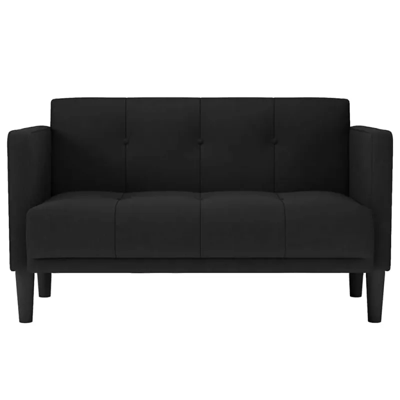 Dvivietė sofa, juoda, 111 cm, audinys