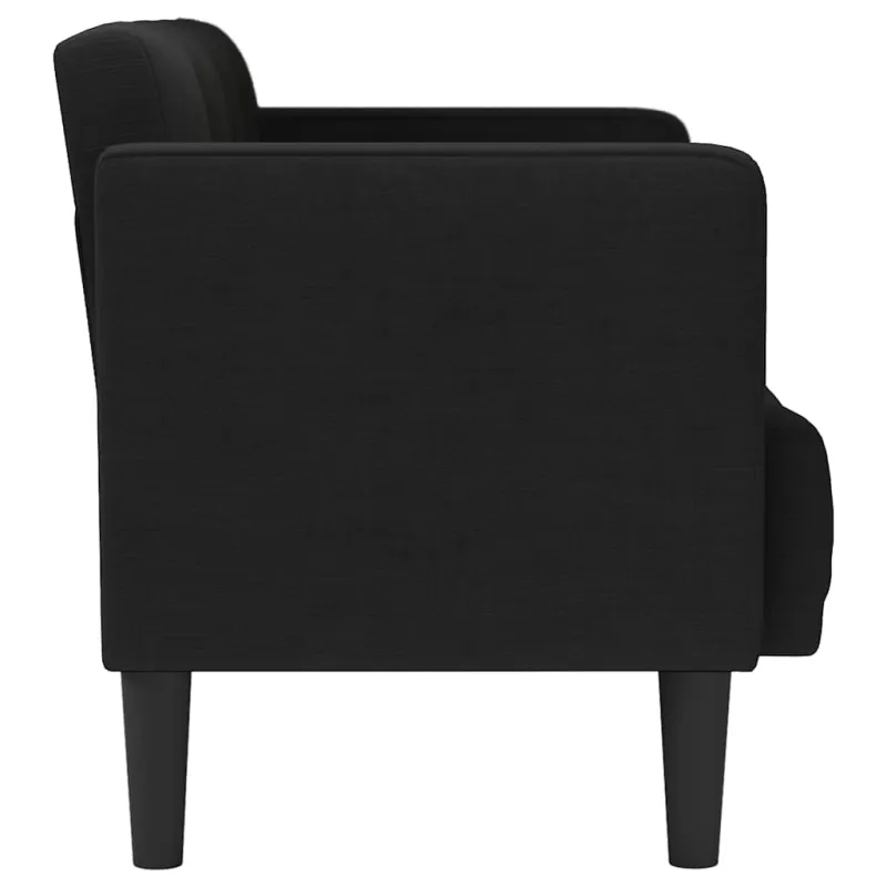 Dvivietė sofa, juoda, 111 cm, audinys